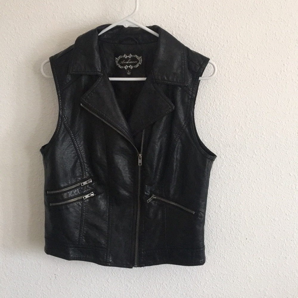 Faux leather vest